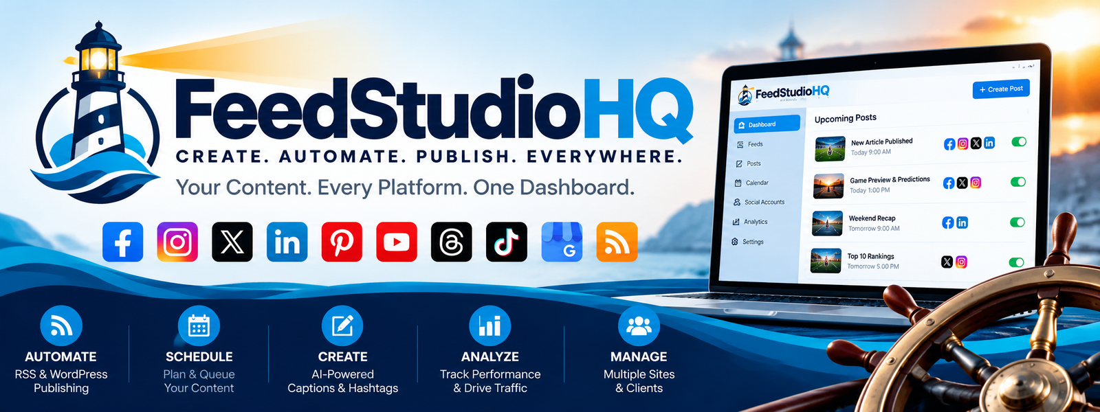 FeedStudio HQ social publishing banner